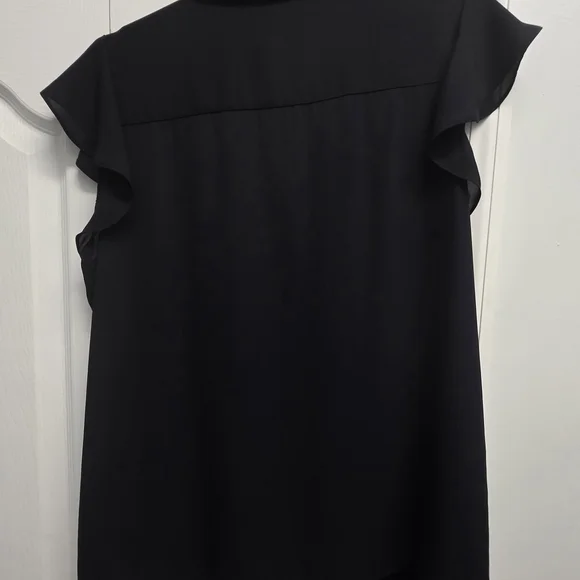 Calvin Klein Black Ruffle Blouse - Picture 2 of 5